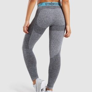GYMSHARK FLEX LEGGINGS CHARCOAL MARL/DUSKY TEAL